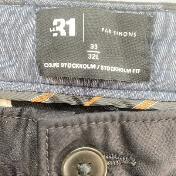 LE 31 Par Simons Stockholm Fit Black Chino Pants 33x32L - Picture 7 of 11